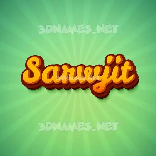 sarwjit in Green Rays style - 3D name wallpaper