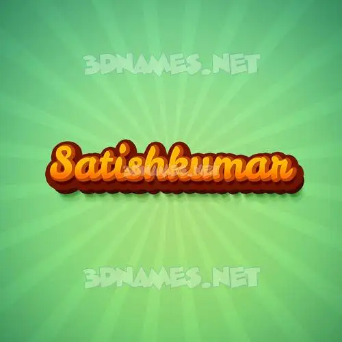 satishkumar in Green Rays style - 3D name wallpaper