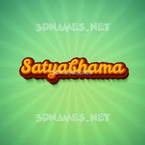 satyabhama in Green Rays style - 3D name wallpaper