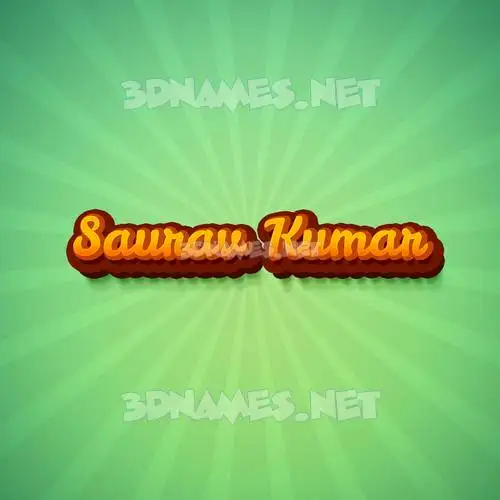 saurav kumar in Green Rays style - 3D name wallpaper