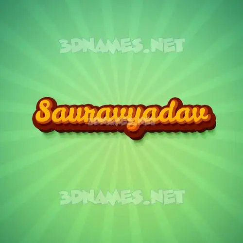 sauravyadav in Green Rays style - 3D name wallpaper