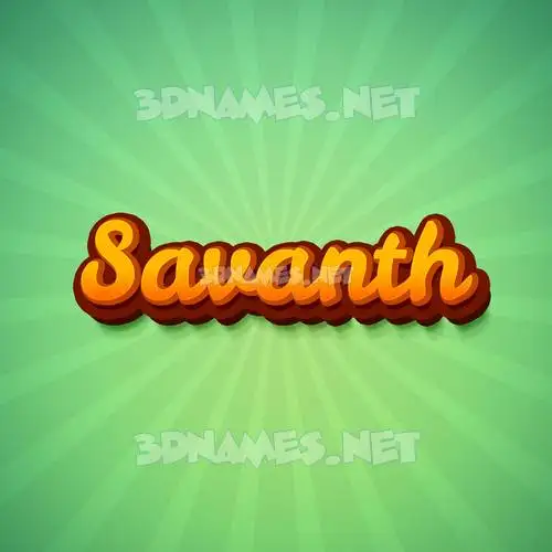 savanth in Green Rays style - 3D name wallpaper