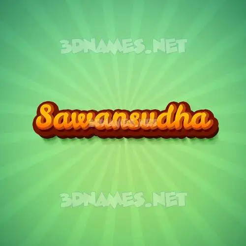 sawansudha in Green Rays style - 3D name wallpaper