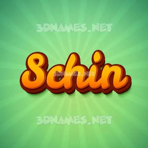 schin in Green Rays style - 3D name wallpaper