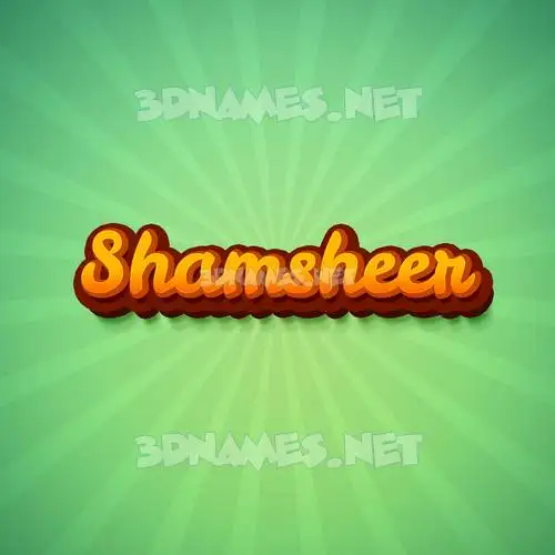 shamsheer in Green Rays style - 3D name wallpaper