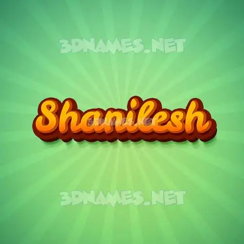 shanilesh in Green Rays style - 3D name wallpaper