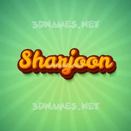 sharjoon in Green Rays style - 3D name wallpaper