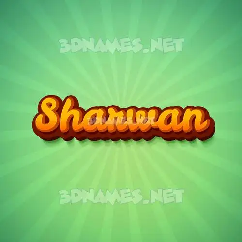 sharwan in Green Rays style - 3D name wallpaper