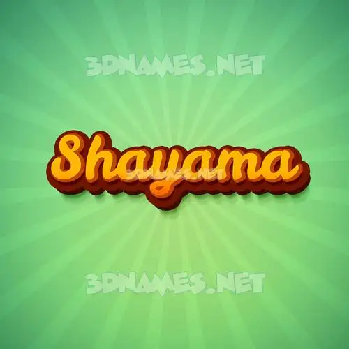 shayama in Green Rays style - 3D name wallpaper