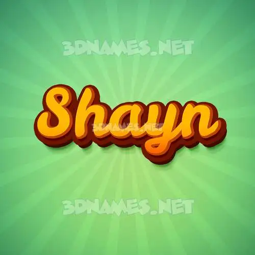 shayn in Green Rays style - 3D name wallpaper