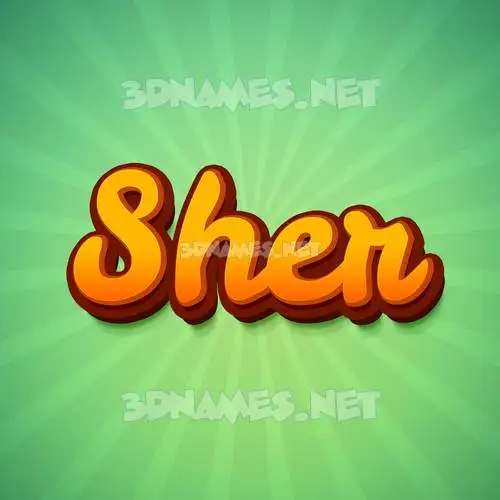 sher in Green Rays style - 3D name wallpaper sher in Green Rays style - 3D name wallpaper
