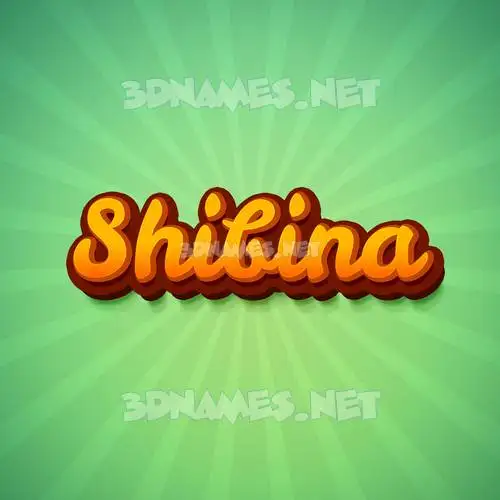 shibina in Green Rays style - 3D name wallpaper