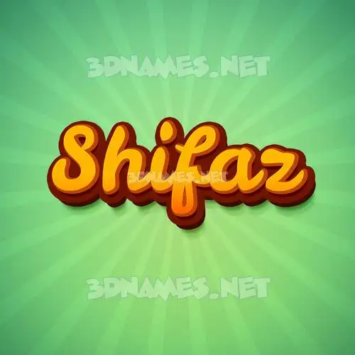 shifaz in Green Rays style - 3D name wallpaper