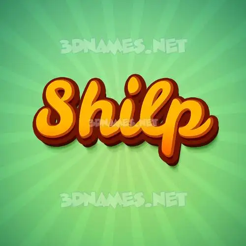 shilp in Green Rays style - 3D name wallpaper
