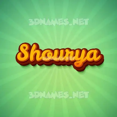 shourya in Green Rays style - 3D name wallpaper