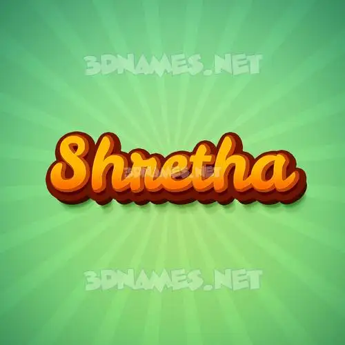 shretha in Green Rays style - 3D name wallpaper