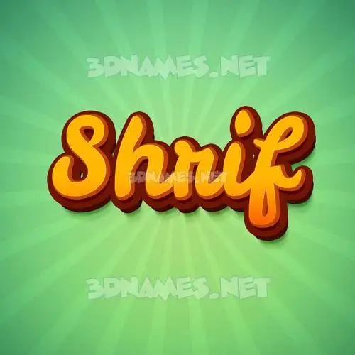 shrif in Green Rays style - 3D name wallpaper