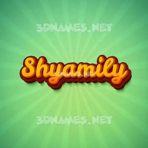 shyamily in Green Rays style - 3D name wallpaper