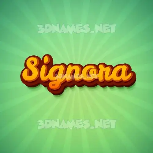 signora in Green Rays style - 3D name wallpaper signora in Green Rays style - 3D name wallpaper