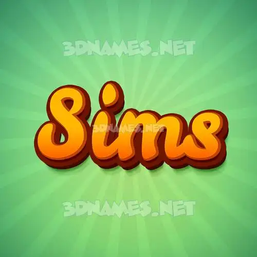 sims in Green Rays style - 3D name wallpaper sims in Green Rays style - 3D name wallpaper