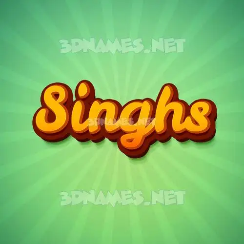 singhs in Green Rays style - 3D name wallpaper