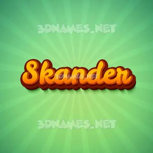 skander in Green Rays style - 3D name wallpaper