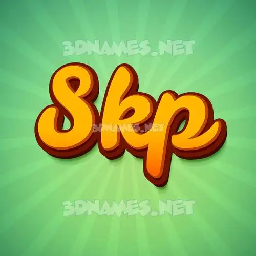 skp in Green Rays style - 3D name wallpaper