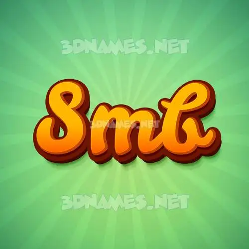smb in Green Rays style - 3D name wallpaper