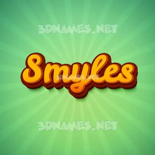 smyles in Green Rays style - 3D name wallpaper