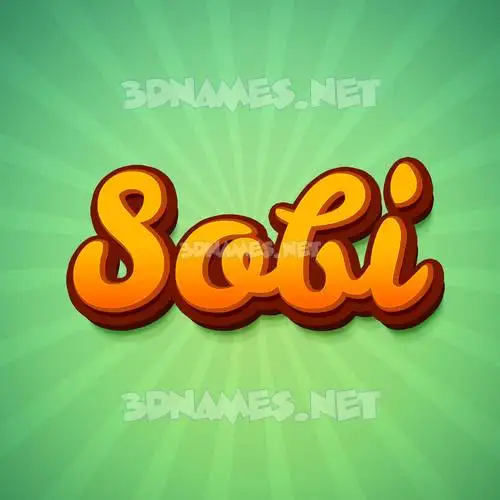 sobi in Green Rays style - 3D name wallpaper