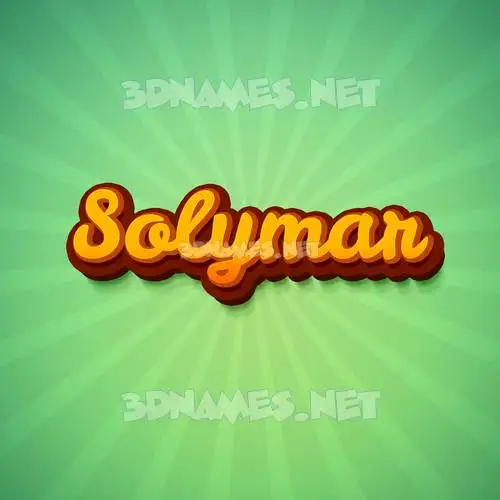 solymar in Green Rays style - 3D name wallpaper