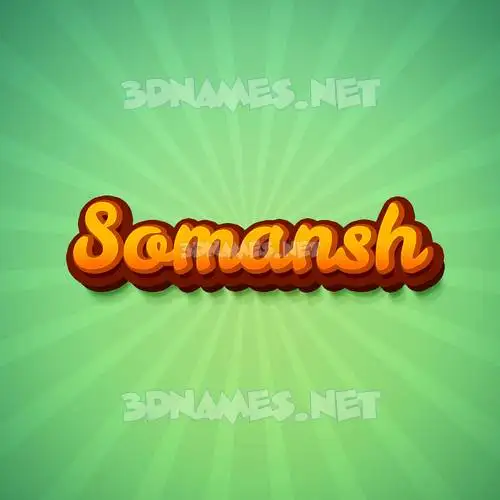 somansh in Green Rays style - 3D name wallpaper