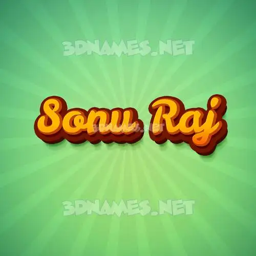 sonu raj in Green Rays style - 3D name wallpaper