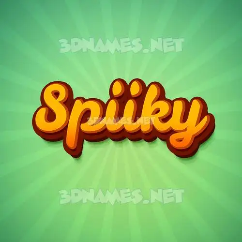 spiiky in Green Rays style - 3D name wallpaper