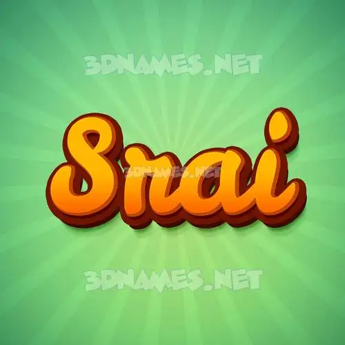 srai in Green Rays style - 3D name wallpaper