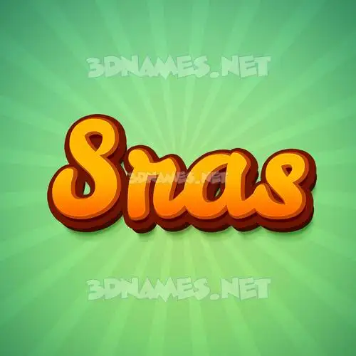 sras in Green Rays style - 3D name wallpaper