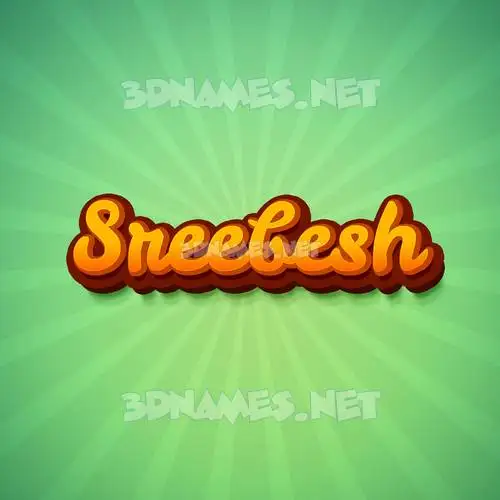 sreebesh in Green Rays style - 3D name wallpaper