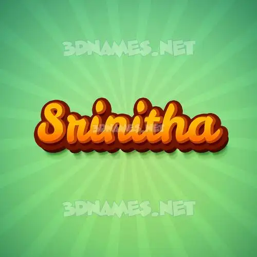 srinitha in Green Rays style - 3D name wallpaper