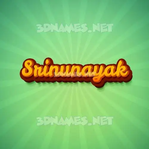 srinunayak in Green Rays style - 3D name wallpaper