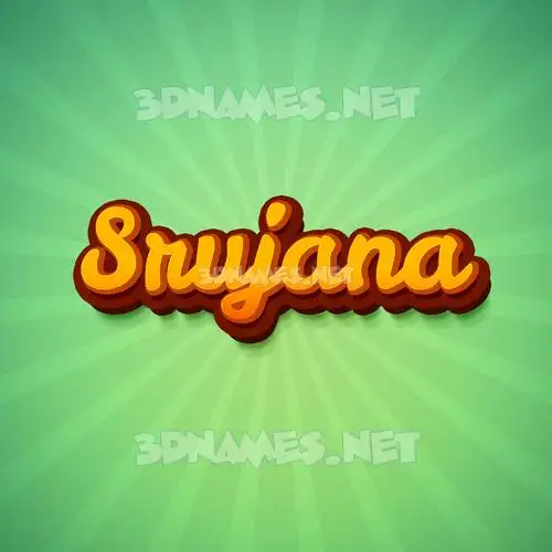 srujana in Green Rays style - 3D name wallpaper
