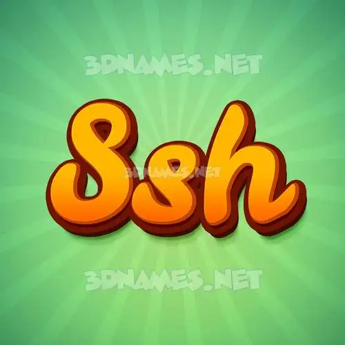 ssh in Green Rays style - 3D name wallpaper