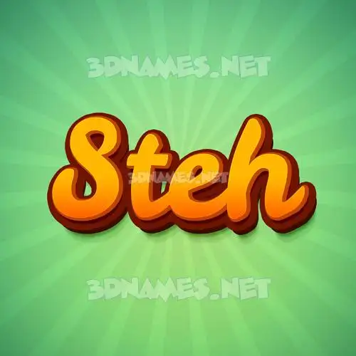 steh in Green Rays style - 3D name wallpaper