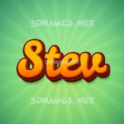 stev in Green Rays style - 3D name wallpaper