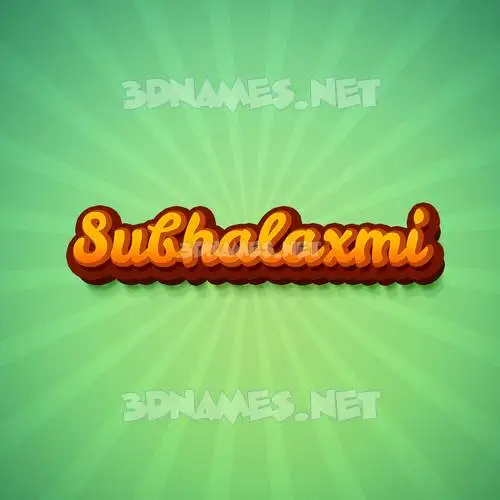 subhalaxmi in Green Rays style - 3D name wallpaper