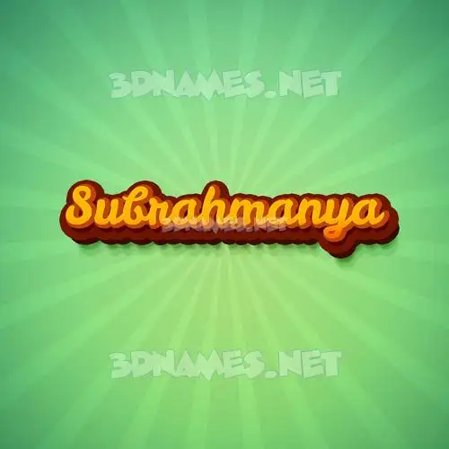subrahmanya in Green Rays style - 3D name wallpaper