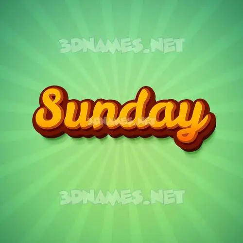 sunday in Green Rays style - 3D name wallpaper sunday in Green Rays style - 3D name wallpaper
