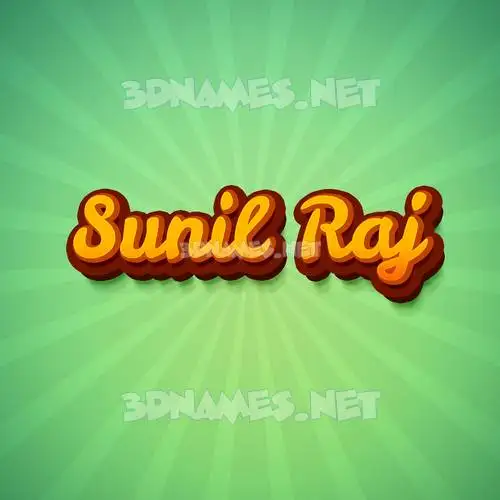 sunil raj in Green Rays style - 3D name wallpaper