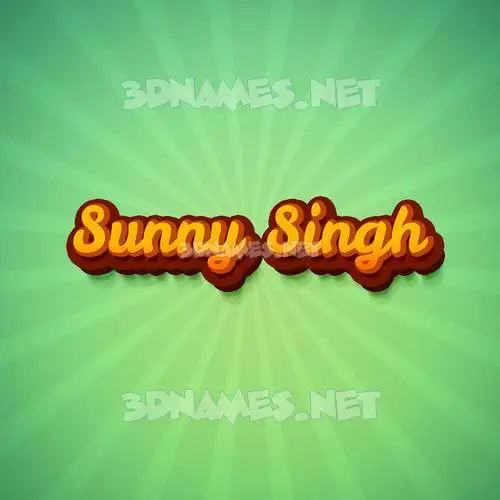 sunny singh in Green Rays style - 3D name wallpaper