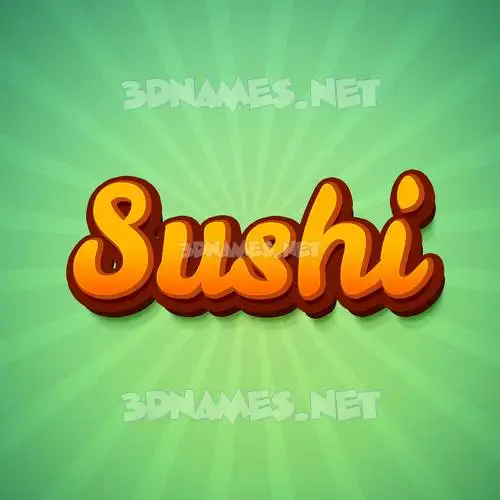 sushi in Green Rays style - 3D name wallpaper sushi in Green Rays style - 3D name wallpaper