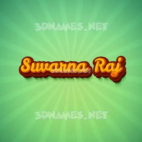 suvarna raj in Green Rays style - 3D name wallpaper